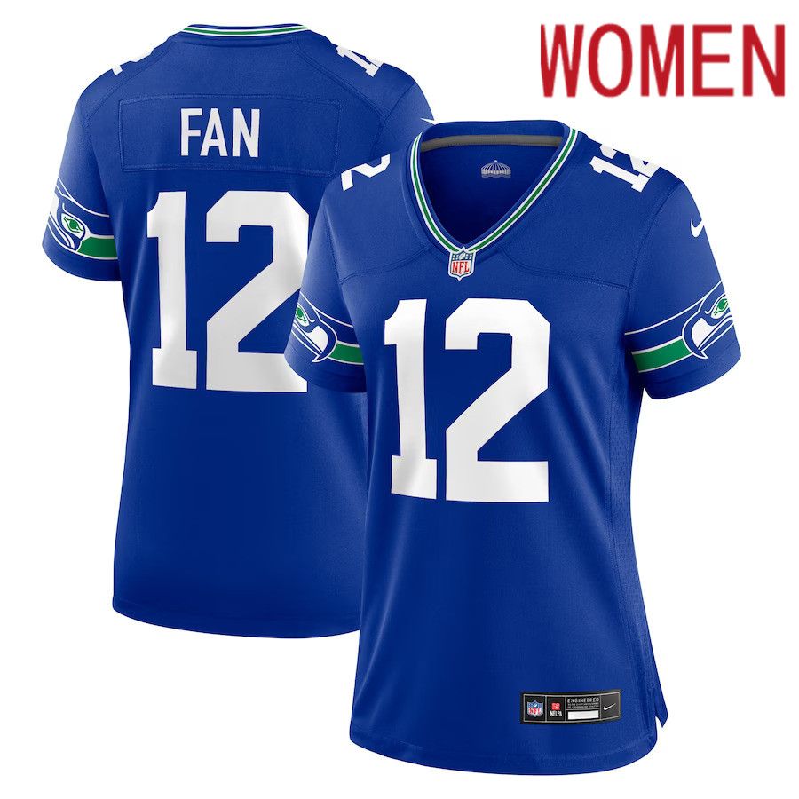 Women Seattle Seahawks #12 12th Fan Nike Royal Throwback Player Game NFL Jersey->youth nfl jersey->Youth Jersey
